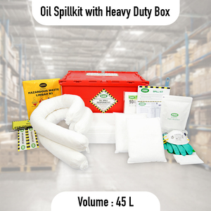 Kit para Derrames de Petróleo de 45 Litros con Contenedor Resistente - Kit de Contención de Emergencia para Derrames de Petróleo Industrial - Product Image 3