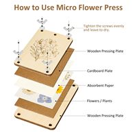 Kit de presse à fleurs DIY, outil de pressage de plantes en bois pour enfants et adultes, art botanique, cadeau artisanal, fournitures d'artisanat