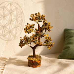 Figurine d'arbre en pierre d'œil de tigre naturelle, arbre de vie en cristal artisanal, décoration Feng Shui pour la maison, ornement de bureau - Product Image 1
