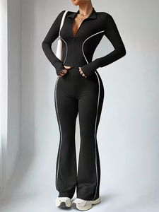 Lightweight Solid Eco-Friendly Yoga <b>Jumpsuit</b> for Women | Stretchy Slim-Fit Breathable Quick Dry Activewear | Summer Sporty - Product Image 3