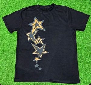 Camiseta de Hombre de Alta Calidad, 100% Algodón Pesado, Estilo Retro Oversize con Estampado de Grafiti Ladrillo y Estrellas, con Pedrería, de Moda Urbana - Product Image 2