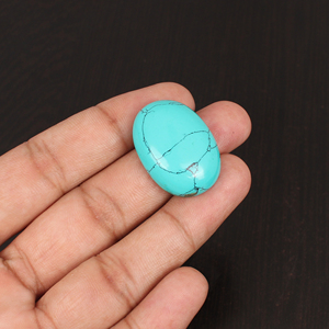 Pierre précieuse synthétique verte turquoise, cabochon ovale, 36 carats, 29x21mm, pierre lâche personnalisable pour la fabrication de bijoux - Product Image 2