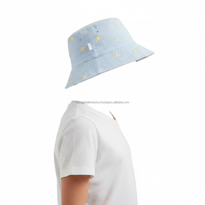 Sombrero de Pescador para Mujer, Azul, Bordado Floral, Personalizado, OEM, Venta al Por Mayor - Product Image 4