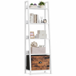 New Freestanding Modern Eco-Friendly Bookshelf Storage Cabinet Brown Wood Look Metal Frame Storage <b>Rack</b> Organizer for Living - Product Image 5