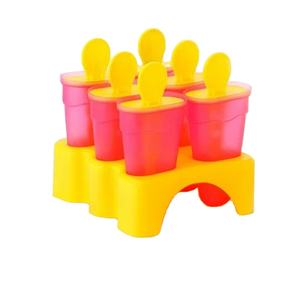 Aalok Brand 6 Cavity Kulfi Maker Plastic <b>Ice</b> <b>Cream</b> Mold Set with Reusable Sticks Drip Free Popsicle Maker Tray for Home - Product Image 1