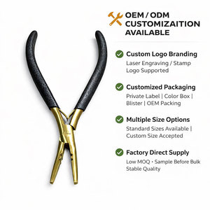 Pinzas Profesionales para Extensiones de Cabello, Removedor de Queratina, Herramienta para Extensiones de Cabello con Anillos Micro y Nano, Acero Inoxidable, Chapado en Oro - Product Image 4