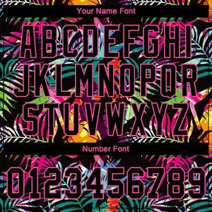 Camiseta de Fútbol Personalizada con Diseño 3D de Hojas de Palma Tropicales en Negro y Rosa, Uniforme Deportivo de Equipo Auténtico y Transpirable - Product Image 6