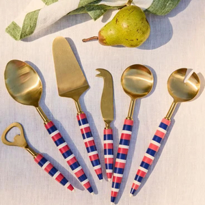 ชุดช้อนส้อมมีดสแตนเลสหรูหราพร้อมด้ามเรซิ่นทันสมัย ใช้ซ้ำได้ เหมาะสำหรับงานเลี้ยง อาหารบนโต๊ะอาหาร เป็นมิตรกับสิ่งแวดล้อม สำหรับห้องครัว - Product Image 1