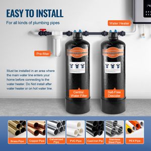 Depuratore d'Acqua Senza Sale per Tutta la Casa, Filtro da 600.000 Galloni per Acqua di Città, Materiale in Resina per Ogni Tipo di Impianto Idraulico per Camper - Product Image 5
