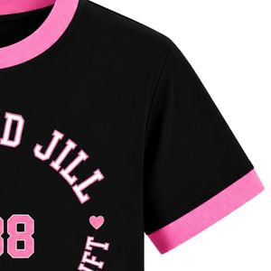 เสื้อยืดผู้หญิงแบบพื้นฐาน แจ็คแอนด์จิล คอวีถัก แขนสั้น ผ้าฝ้ายนุ่ม สวมใส่สบาย เหมาะสำหรับทุกวัน - Product Image 5