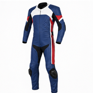 Veste coupe-vent en cuir PU bleu, rouge et blanc pour homme AULTRA ONE ENTERPRISES, fermeture éclair, respirante, séchage rapide, style streetwear - Product Image 6