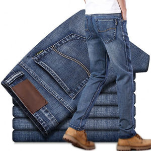 กางเกงยีนส์เดนิมทรงสลิมฟิตสำหรับผู้ชาย สไตล์สตรีทแวร์ ขาดๆ แบบลำลอง สีฟ้าอ่อน สีดำ กางเกงผ้าฝ้ายหลายกระเป๋า - Product Image 4