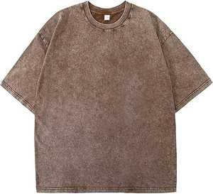 Camiseta de Alta Calidad Estilo Urbano, Personalizada, Lavada al Ácido, a la Moda, de Manga Corta, Estilo Vintage - Product Image 1