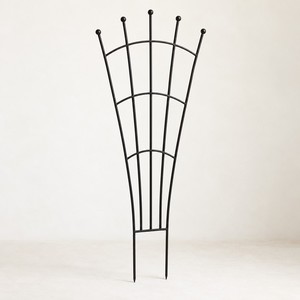 Treillis de jardin en métal en forme d'éventail, support en fer pour plantes grimpantes, piquet de jardin noir, décoration extérieure - Product Image 1