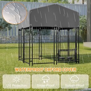 Cuccia per Cani da Esterno Resistente 1.29m x 1.16m x 1.47m, Protezione per Tutte le Condizioni Atmosferiche, Gabbia in Rete Saldata con Chiusura di Sicurezza, Misura XL - Product Image 4
