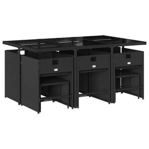 Ensemble de 10 ensembles de salle à manger de jardin noirs pour patio - Product Image 3