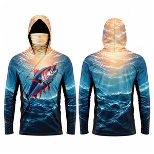 Chemises de pêche à manches longues à sublimation de conception originale pour la pêche, l'escalade, la chasse, protection, séchage rapide - Product Image 1