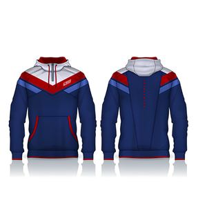 Sudadera con Capucha y Cierre de Cremallera de un Cuarto para Hombre, Diseño Color Block, Ligera, Transpirable, de Poliéster, para Uso Diario - Product Image 3