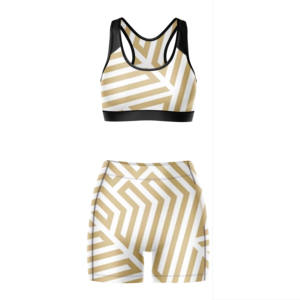 Ensemble 2 pièces sexy et respirant pour femme : soutien-gorge de yoga et short à taille élastique – Vêtements de sport et d'exercice personnalisés en gros - Product Image 4