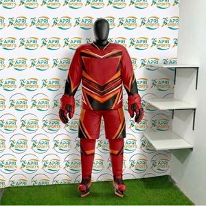 Tenues de hockey sur glace entièrement personnalisées avec impression par sublimation, service OEM ODM, uniforme à manches longues, col en V, évacuation de l'humidité - Product Image 2