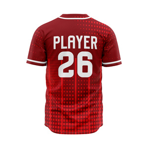 Maillot de baseball/softball personnalisé avec nom d'équipe, vente en gros, entièrement boutonné, respirant, unisexe, adulte, 100% polyester, manches courtes - Product Image 5