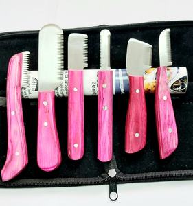 Sowoll — ciseaux de toilettage pour chien, couteau dénudeur, outil de coupe-oignon outil de tondeuse à manche en bois, ensemble de 6 couteaux - Product Image 1