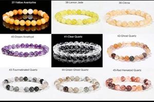 Pulseras y Brazaletes de Piedras Naturales, Estilo Romántico Unisex, Cuarzo, Ágata, Joyería de Regalo - Product Image 2