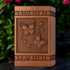 Butterfly Engraved Rosewood Cremation Urn: Personalized Memorial Urn Memorial Keepsake by AYAANS - Product Image 2