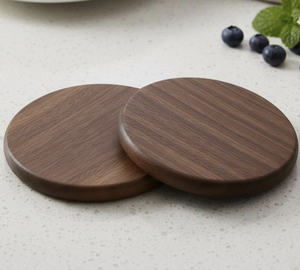 Classic Round Wooden <b>Coasters</b> Eco-Friendly Heat Resistant Mats Tayyab Handicraft for <b>Table</b> Decoration From India - Product Image 1