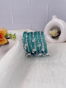 Elegant Daily Kashmiri Fashion <b>Bangles</b> Women Stylish Trendy Stackable Silver Plated Environmental Friendly Wedding Wrist - Product Image 5
