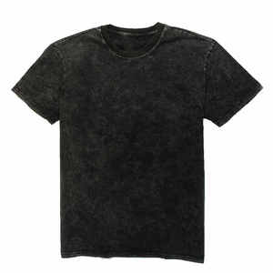 Men's Regular Fit <b>Long</b> Short Sleeve O-Neck <b>T</b>-<b>Shirt</b> 100% Cotton Washed Solid <b>Black</b> Casual Jersey Knitted Front Quick Dry - Product Image 1