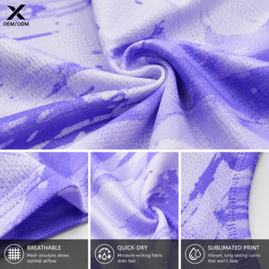 Débardeurs de sport pour femmes X Sports City, imprimés par sublimation, séchage rapide, tricotés, col rond, longueur normale, ODM OEM - Product Image 4