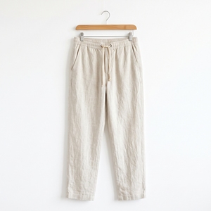 <b>Men's</b> Summer Lightweight <b>Linen</b> Mid Waist Beach <b>Trousers</b> Relaxed Coastal <b>Casual</b> OEM ODM Wholesale Factory Private Label Low MOQ - Product Image 5