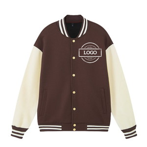 Blouson universitaire personnalisé avec logo, unisexe, grandes tailles, uni, teint, col montant formel, polaire épaisse, respirant, écologique - Product Image 4