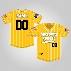 Camiseta de Béisbol Juvenil de Poliéster, Camiseta de Béisbol para Hombre de Alta Calidad, Corte Ajustado, Personalizada, con Botones Completos - Product Image 1