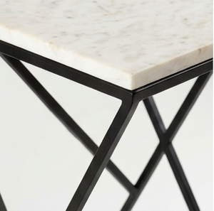 Modern Minimalist Iron Frame Nesting <b>Tables</b> Set with White Marble Top Luxury Living Room Accent <b>Coffee</b> Side <b>Tables</b> - Product Image 6