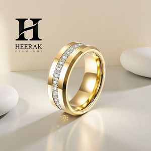 Luxury 14K 18K Yellow <b>Gold</b> Men's Wedding Band Channel <b>Set</b> Lab Grown Diamond Eternity <b>Ring</b> Beveled Edge Custom Jewelry For Men - Product Image 3
