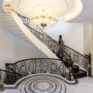 Barandilla de Escalera de Hierro Forjado KHP, Duradera y de Alta Calidad, Barandal Decorativo Fácil de Instalar para Uso Residencial y Comercial Moderno - Product Image 2