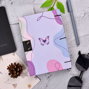 Pastel Butterfly Lock Diary <b>Notebook</b> <b>A5</b> Hardcover Journal | Handmade Eco Friendly Writing Diary with Vintage Metal Clasp Closure - Product Image 3