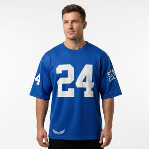 Camiseta de Fútbol Azul para Hombre, Número 24, Sublimada, Cuello Redondo, Manga Corta, Transpirable, Corte Regular, Ropa Deportiva para Adultos - Product Image 2