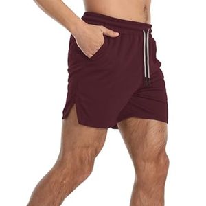Maroon Sleep Shorts Comfortable Lounge Wear For Men Cotton Polyester Lightweight <b>Elastic</b> Waist Drawstring Active - Product Image 3