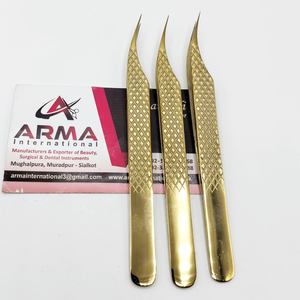 แหนบต่อขนตาปลายไฟเบอร์ พลาสมาโกลด์ ดอลฟิน  ทดสอบด้วยมือ จับถนัดมือ แข็งแรง ทนทาน พร้อมโลโก้ - Product Image 4