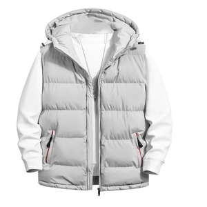 Gilet matelassé pour homme, nouveau modèle, prix de gros, gilet sans manches décontracté et chaud de couleur unie pour hommes - Product Image 3
