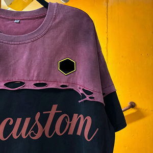 Wholesale Custom Logo Men Boxy Crop T-Shirt Distressed <b>Vintage</b> Wash Cut Sew <b>Graphic</b> <b>Tee</b> DTG Print Streetwear - Product Image 5