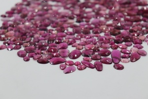 Rubellite โรสตัดชิ้น Rubellite polki หิน Cabochon Rubellite 4*7 7*9มม. รูปร่างเหลี่ยมเพชรพลอย - Product Image 5