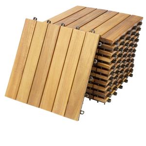 Dalles de terrasse en bois d'acacia massif à emboîtement pour jardin, balcon, patio - Product Image 2