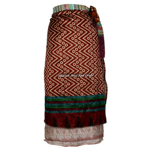 2 Layer Beach <b>Wrap</b> <b>Skirts</b> Women Wear Vintage Silk Sari Long Length <b>Wrap</b> Around <b>Skirt</b> 2 Layer Reversible Saree Bohemian Magic - Product Image 6