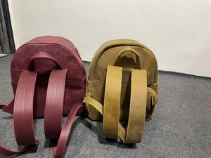 CUSTOM Genuine Leather Laptop <b>Backpack</b> <b>Large</b> Capacity External Frame School Bag Office Travel Hiking Daypack Zipper Detachable - Product Image 2