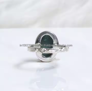 Anillo hecho a mano de alta calidad para mujer, Plata de Ley 925, piedras preciosas de malaquita, anillo de energía de diseñador, rodio, regalo perfecto para ella - Product Image 3