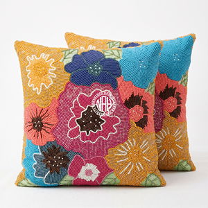 Custom Embroidered Pineapple Linen <b>Cushion</b> <b>Cover</b> Square Home Decor Pillow Case Vintage Style Beaded <b>Design</b> - Product Image 6
